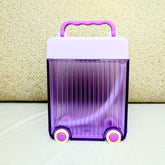 Water Bottles with Straw Suitcase Design Travel Bottle with Random Stickers Suitable for Outdoor Purple - 450ml