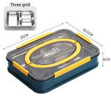 Japanese Style Bento Box, Stainless Steel Lunch Box, Food Warmer, Leakproof Kids Lunch Box with 3 Compartment for Travel, Picnic, School and Office 1000ml
