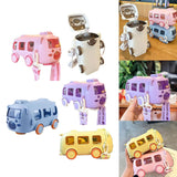 Cute Bear Baby Bus Sipper Water Bottle With Straps - 500 ml