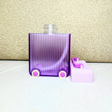 Water Bottles with Straw Suitcase Design Travel Bottle with Random Stickers Suitable for Outdoor Purple - 450ml