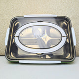 Japanese Style Bento Box, Stainless Steel Lunch Box, Food Warmer, Leakproof Kids Lunch Box with 3 Compartment for Travel, Picnic, School and Office 1000ml