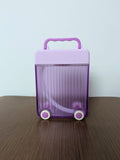 Water Bottles with Straw Suitcase Design Travel Bottle with Random Stickers Suitable for Outdoor Purple - 450ml