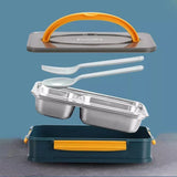 Japanese Style Bento Box, Stainless Steel Lunch Box, Food Warmer, Leakproof Kids Lunch Box with 3 Compartment for Travel, Picnic, School and Office 1000ml